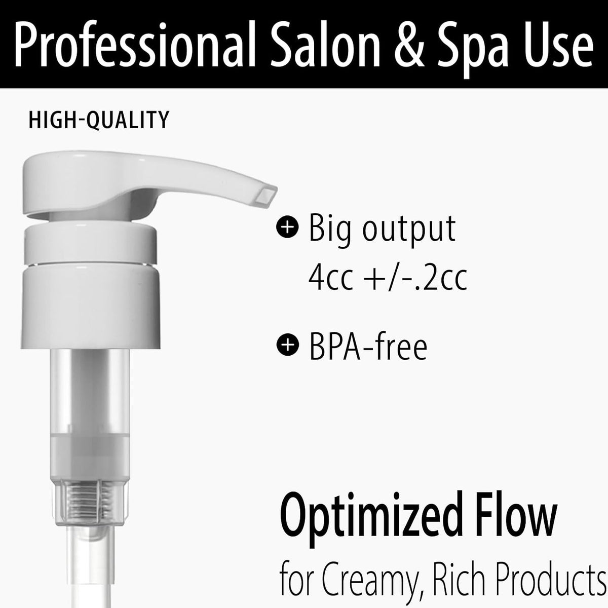 Professional Shampoo and Conditioner Dispenser Pumps - Black, 2-Pack