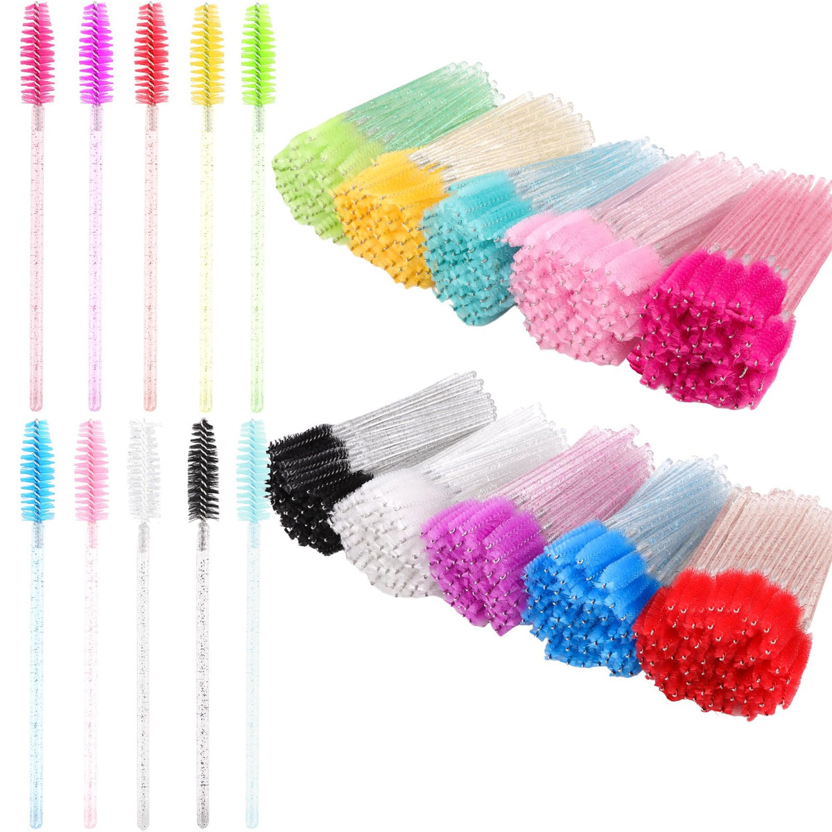 500PCS Eyelash & Eyebrow Brush Spoolies - Lash Extension & Makeup Tool