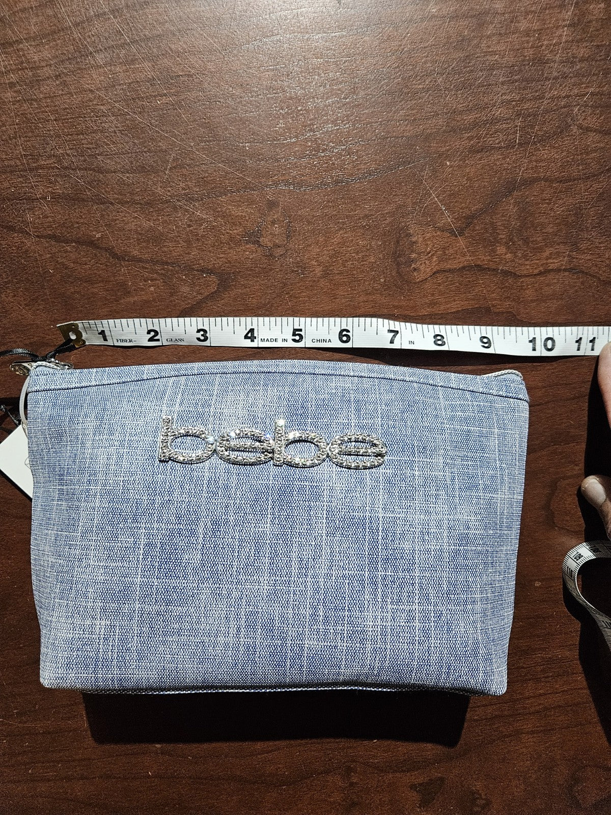 Women's Travel Toiletry Bag with Bottles - Denim Makeup Organizer