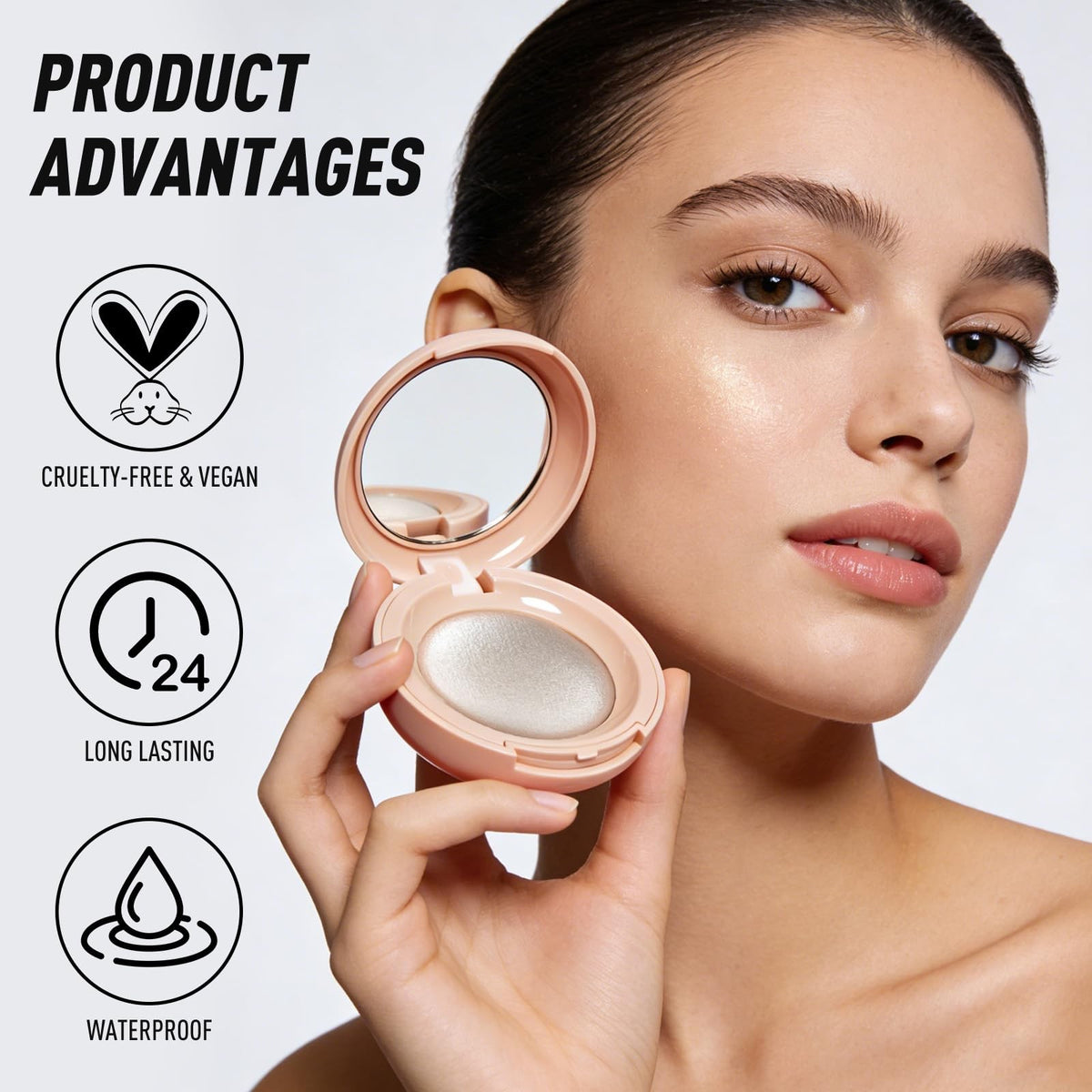 Highlighter Makeup Powder Pearl White 1 Ounce – Multiuse Radiant Glow