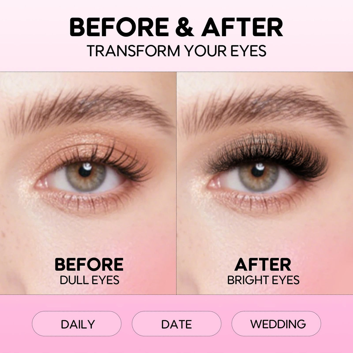 DIY Lash Extension Kit 240PCS 40D+60D Clusters, Glue & Tweezers - Beginner Friendly