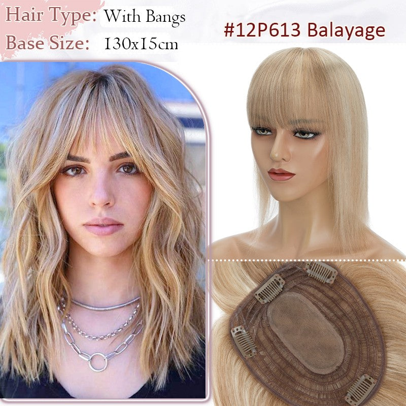 Women Clip-in Hairpiece for Hair Loss & Volume - 100% Remy Human Hair