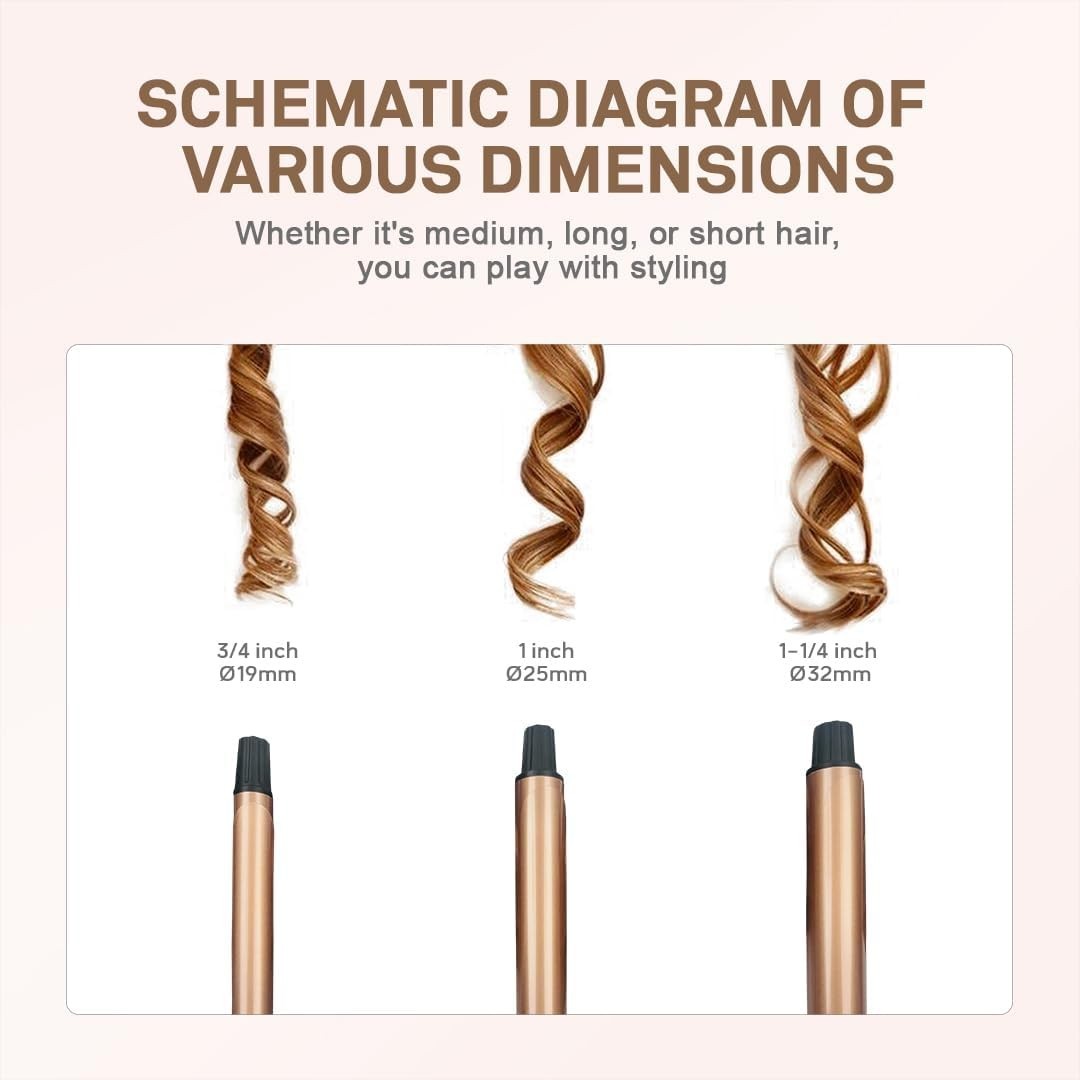 Caliber Professional Inno Heat Curling Iron 1 Inch Adjustable Temp LED Display Rose Gold
