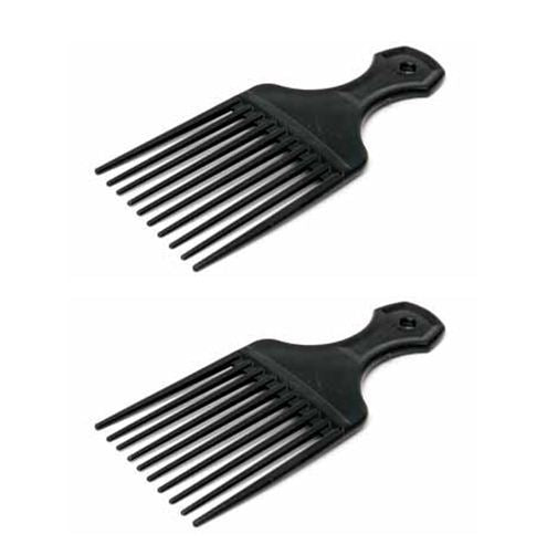 Mini Afro Hair Pick Comb - Professional Quality Black Styling Tool, 2 Pack