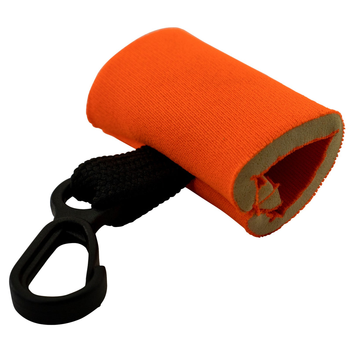 Clip-On Neoprene Lip Balm Holder Key Chain - Orange, Fits Most Lip Balms