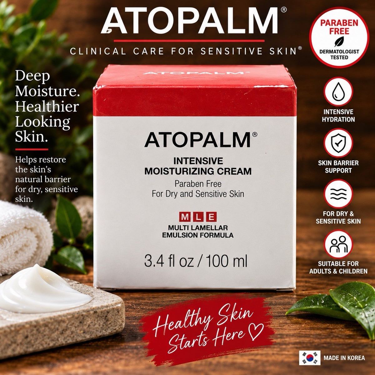 Intensive Moisturizing Cream for Dry Sensitive Skin 3.4oz