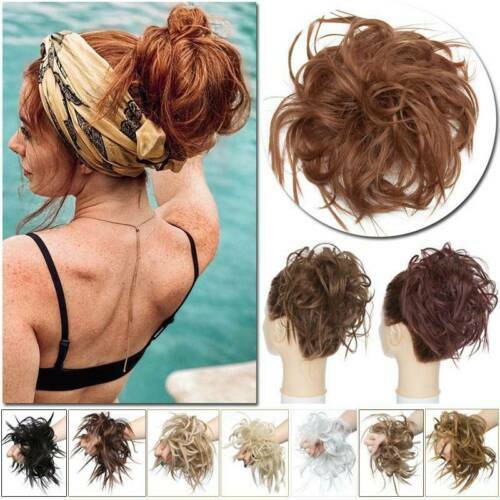 Messy Bun Scrunchie Hair Extensions for Updo Cover - Voluminous Synthetic Fiber
