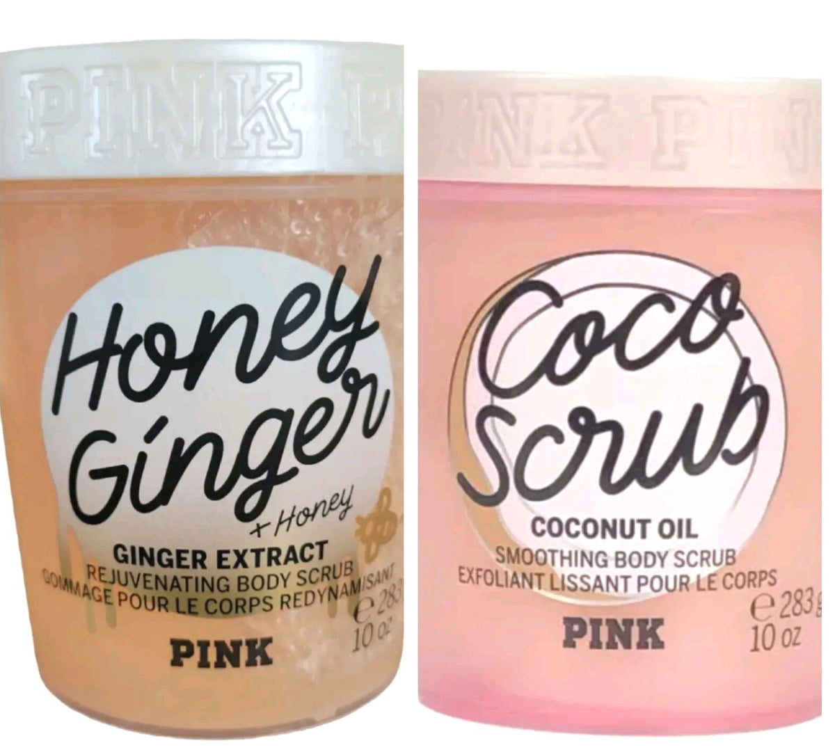 (2)NEW Victoria Secret Honey Ginger & Coconut Body Scrub, 10 OZ ea -
