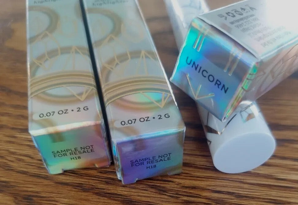 3-Pack Rainbow Crystals Liquid Mineral Highlighters for Makeup - Unicorn Glow
