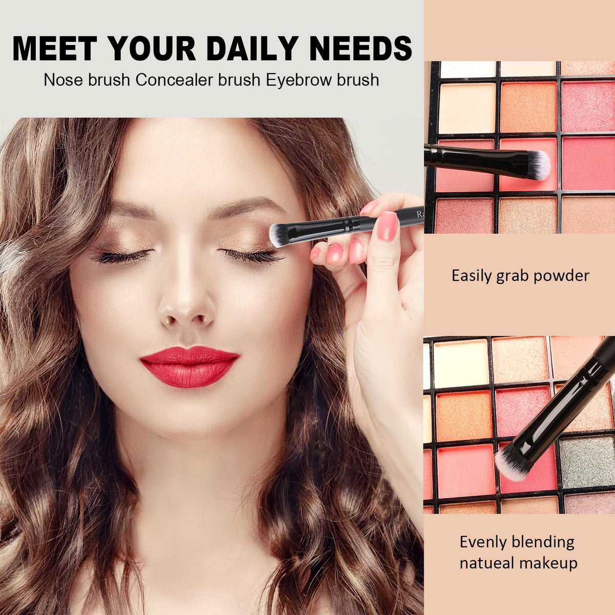 Premium 15-Piece Makeup Brush Set - Synthetic Kabuki & Eye Brushes by Raffaello