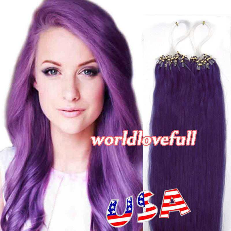 Micro Ring Loop Beads Tip Link Hair Extensions - 100% Remy Human Hair, Straight