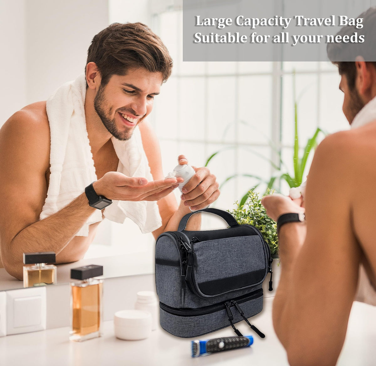 Men's Water-Resistant Hanging Toiletry Bag - Rugged Travel Organizer