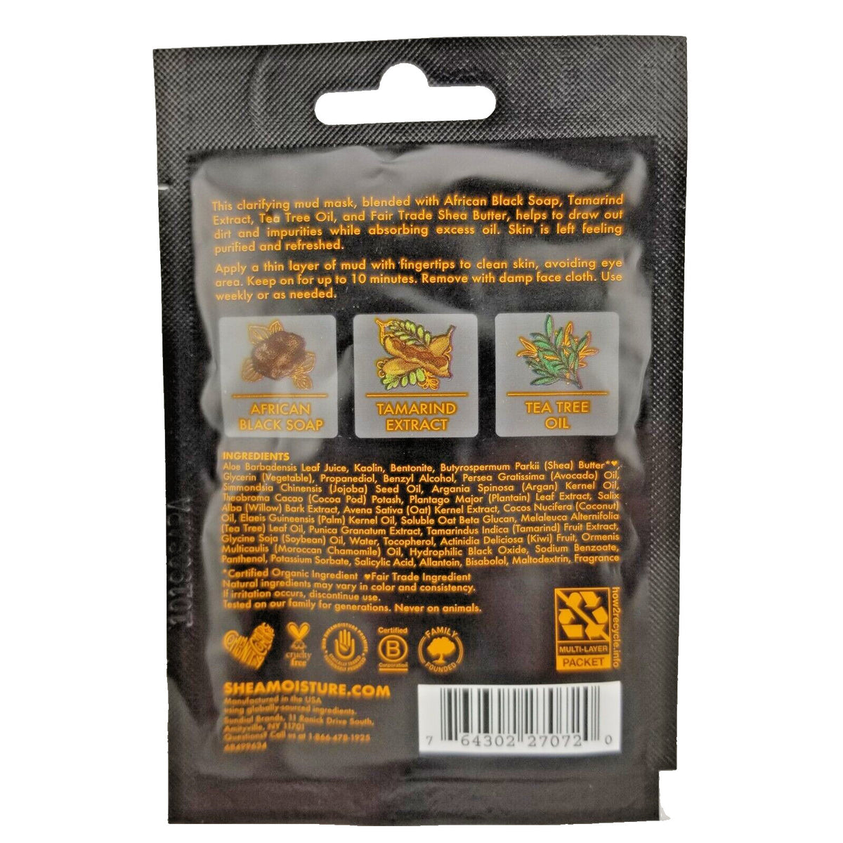 African Black Soap Clarifying Mud Mask - 0.05 oz (4 Pack)