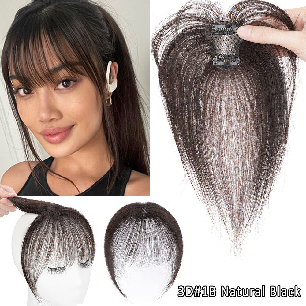 Clip-In Human Hair Bangs Extensions - Thick, Wispy, French & Air Styles