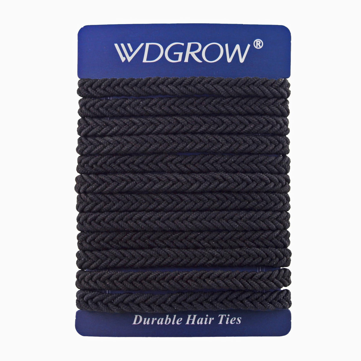 Large Braided Mens Hair Ties,Black Pony Tails 1 Count (Pack of 12),