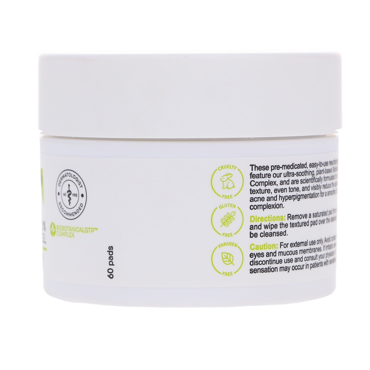 Glycolic Acid 20% Resurfacing Peel Pads - Exfoliating Skin Care 60 Count