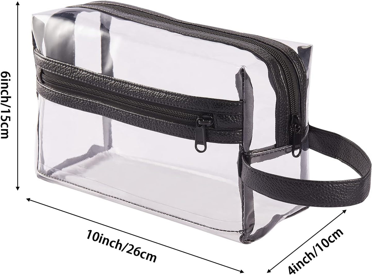 Heavy Duty Clear Travel Toiletry Bag Water Resistant Makeup Organizer TSA Approved