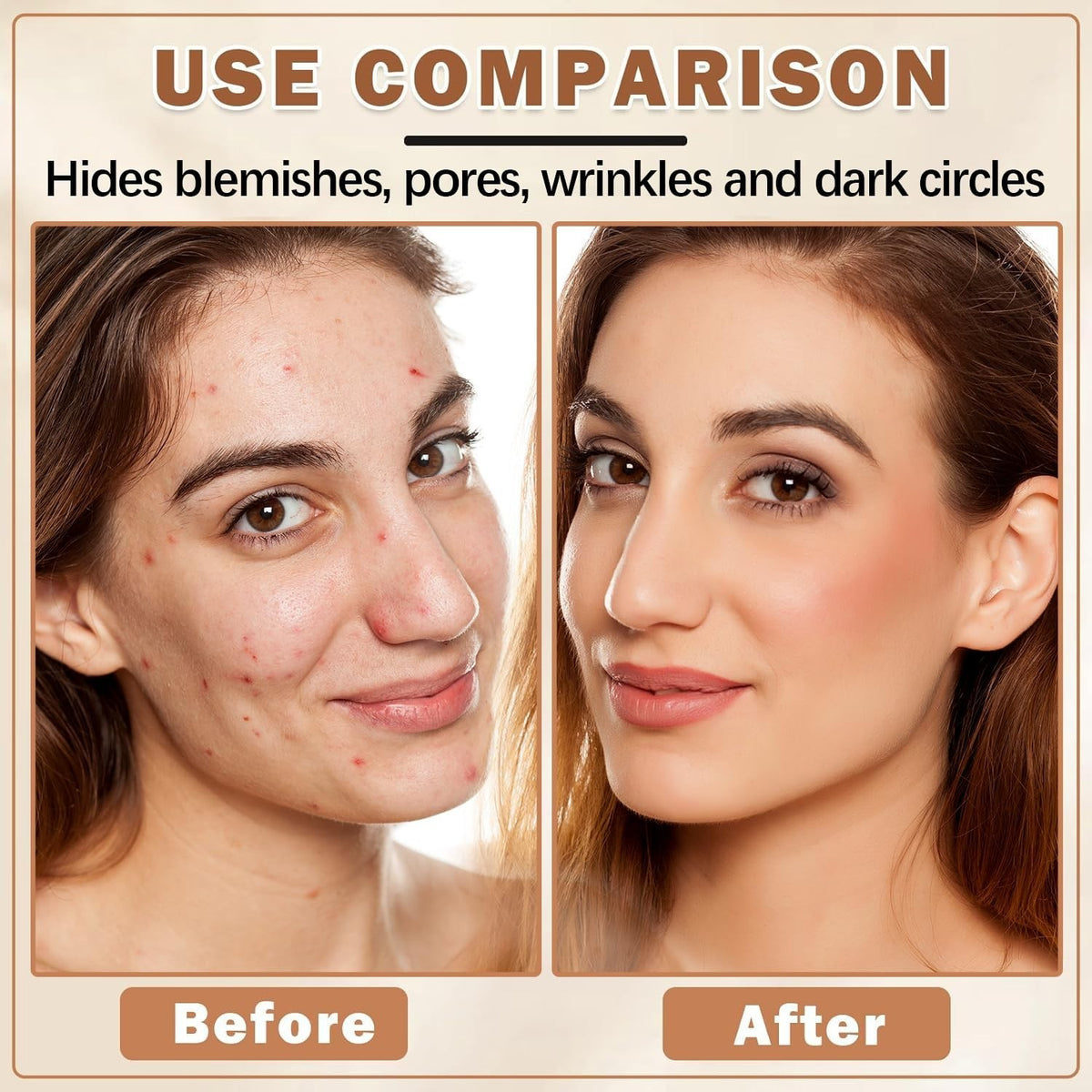 Airbrush Foundation Spray with Brush - Full Coverage Matte Makeup