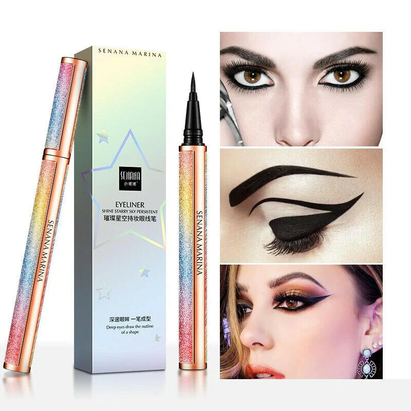 3 Pack Waterproof 4D Starry Sky Liquid Eyeliner Long Lasting Black