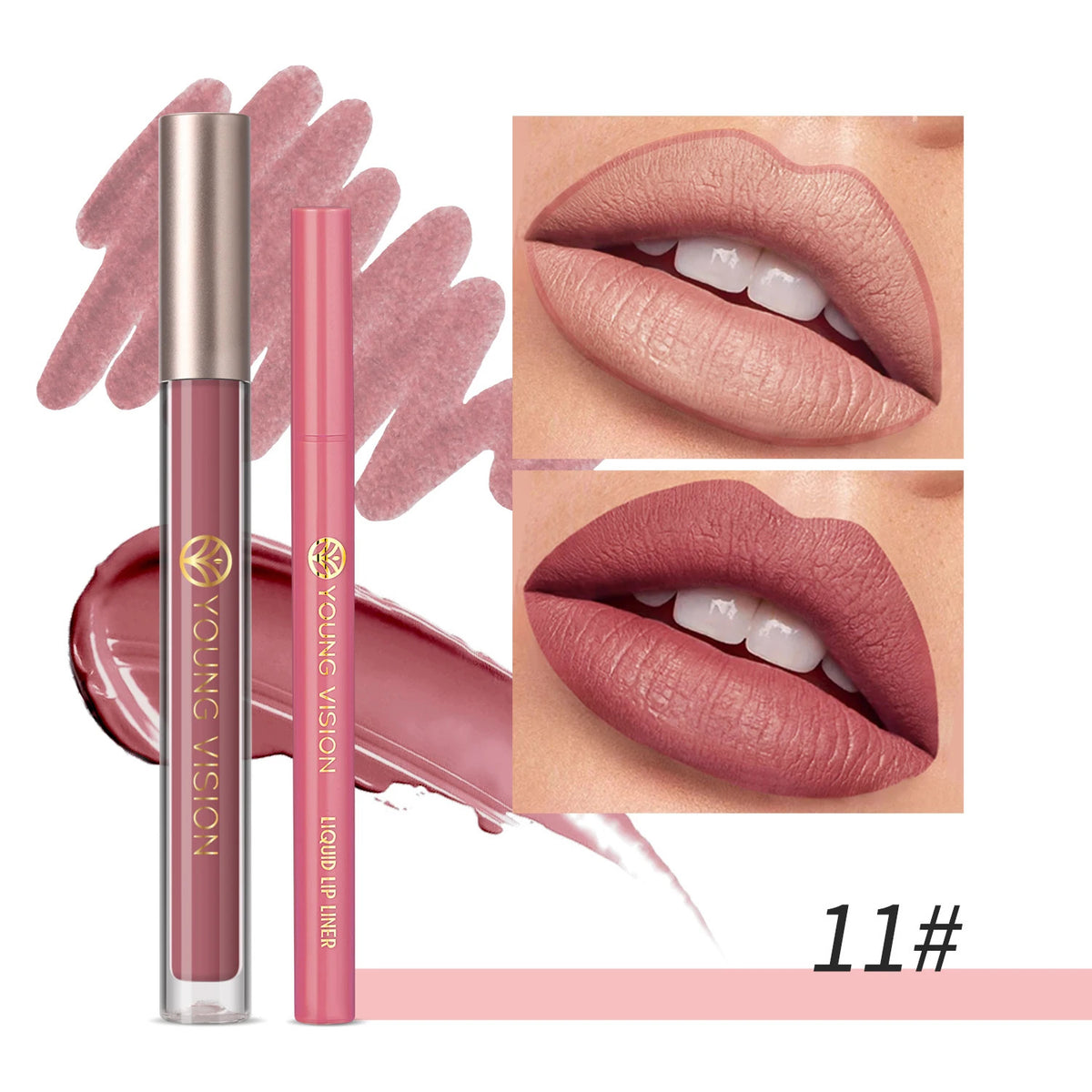 Waterproof Non-Stick Lip Gloss & Lip Liner Set - Moisturizing & Easy to Apply