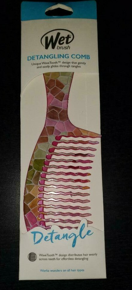 Detangling Wet Comb - Stained Glass Collection Multi-Color Pink