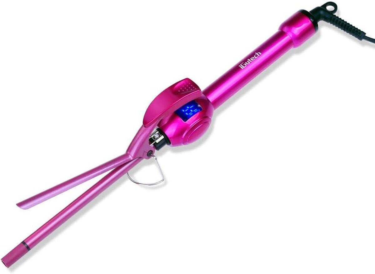 9mm Ceramic Curling Iron with Adjustable Temperature for Tight Curls
