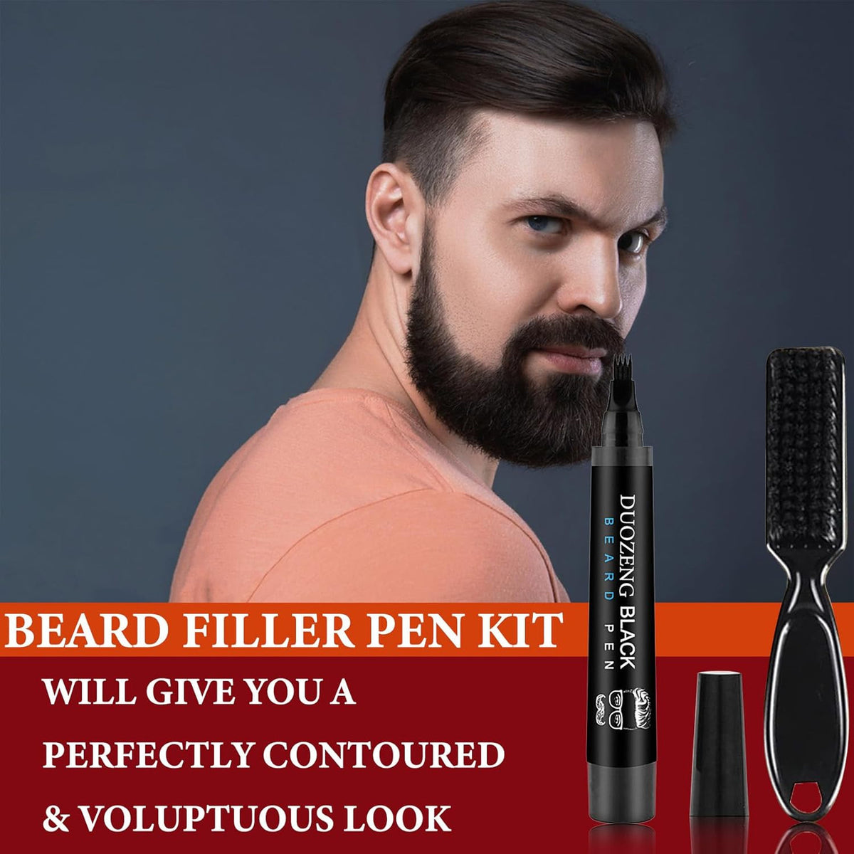 Waterproof Beard Pencil Filler for Men - Natural Finish, Long Lasting & Precise Shaping
