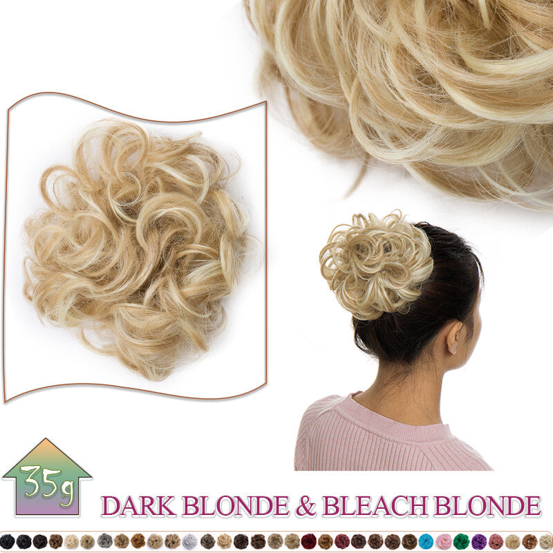 Curly Messy Bun Hair Extension Scrunchie Natural Updo Thick Human Hair