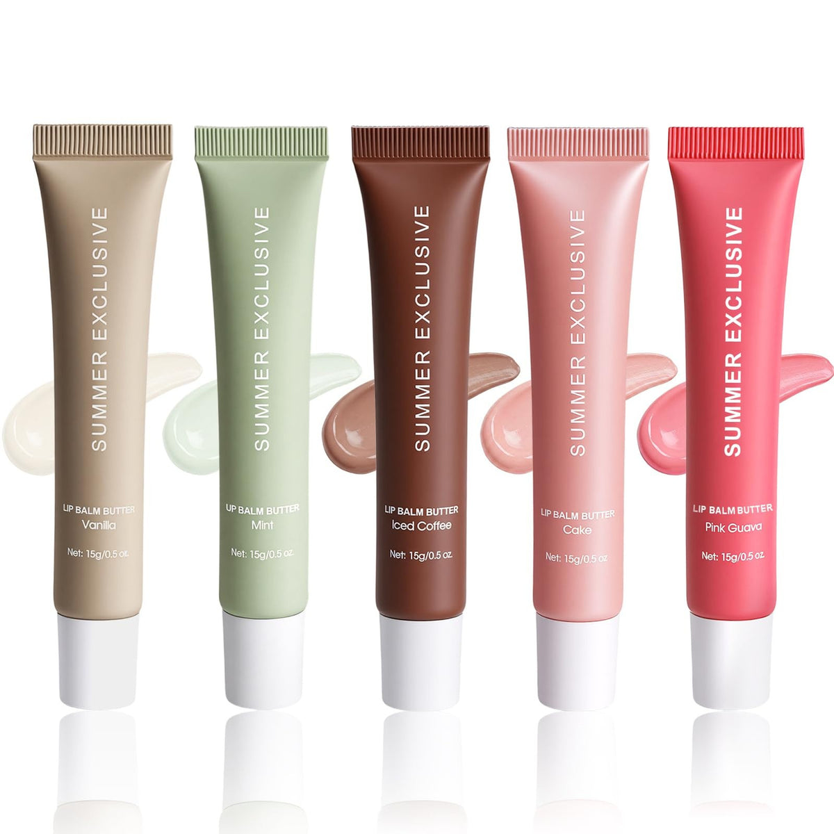 Hydrating Summer Tinted Lip Balm Set with Shea & Olive Oil - Natural Moisturizer
