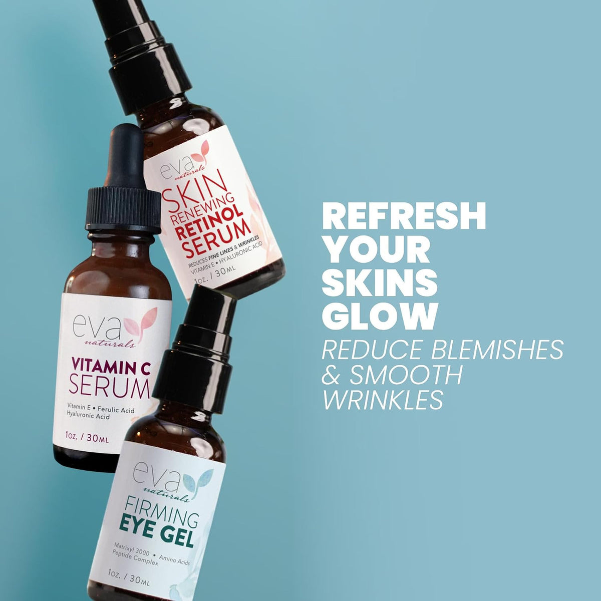 Vitamin C Retinol Eye Gel Serum Set for Dark Circles & Firming