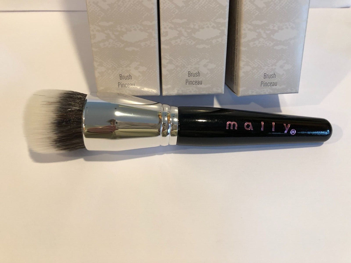 Makeup Foundation Powder Brush 6 Inch Black Silver Lot of 6