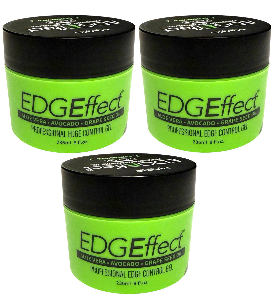 Extreme Hold Hair Gel with Avocado, Aloe Vera & Grape Seed Oil - 8oz, 3-Pack
