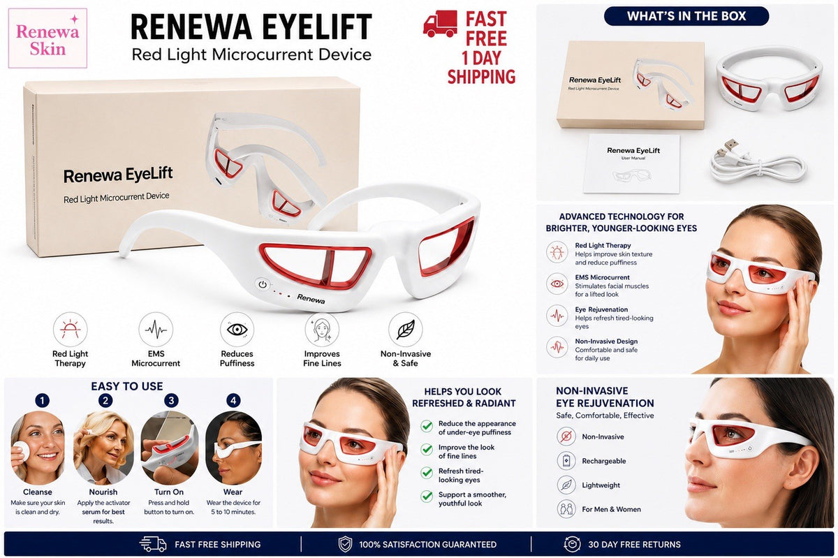 Microcurrent & LED Light Therapy Skin Care Device Bundle with Free Serum Gifts