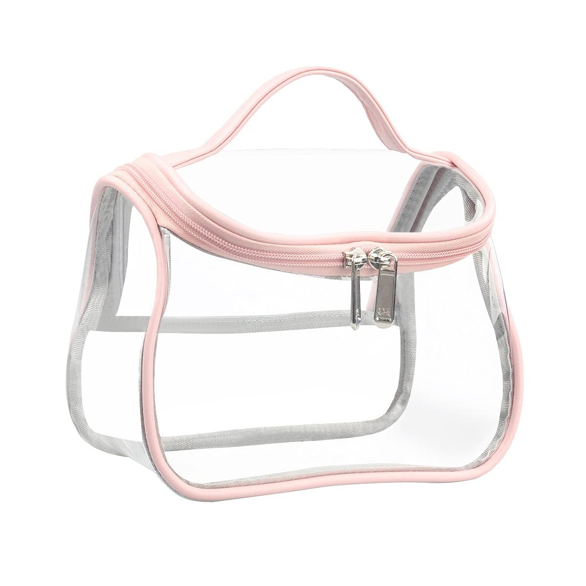 Heavy Duty Clear Cosmetic Bag Waterproof Travel Toiletry Organizer Pink