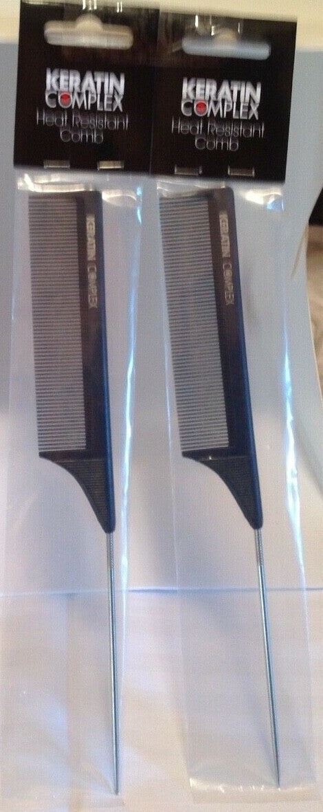Heat Resistant Metal Tail Comb - 9.25 Inch Hair Styling Tool - Lot of 2