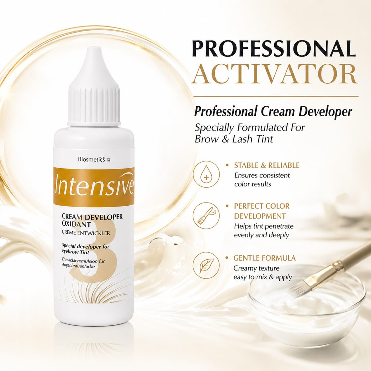 Biosmetics Brow & Lash Tint Developer & Remover 50ml - Professional Salon-Quality