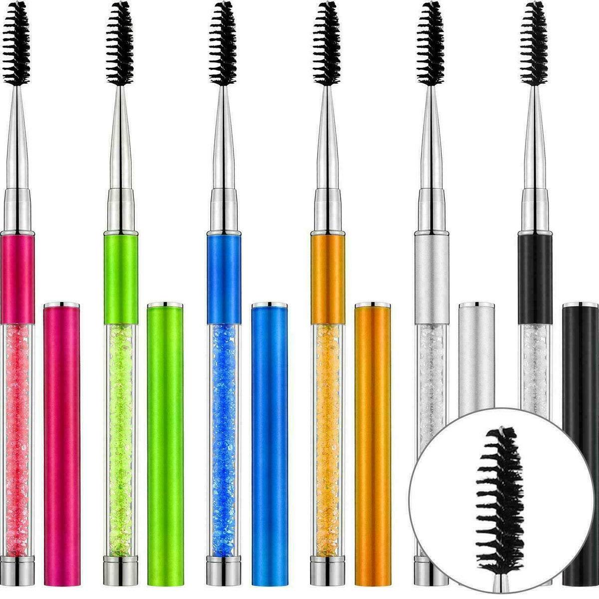 10pcs Eyelash Brush Set for Mascara and Eyebrow Application - Cosmetic Makeup Tools