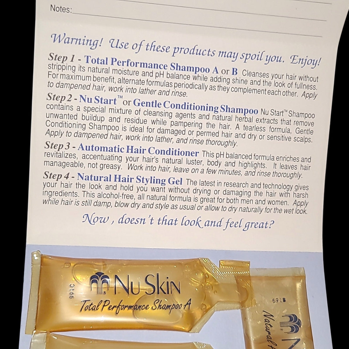 Vintage 1992 Nu Skin Hair Care Sample Kit NOS Rare Shampoo