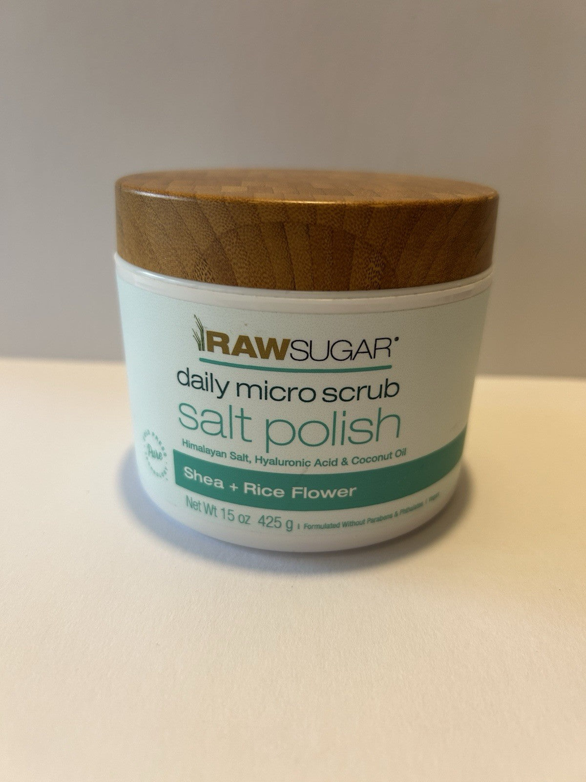 Raw Sugar Daily Micro Salt Scrub Polish Shea + Rice Flower Hyaluronic
