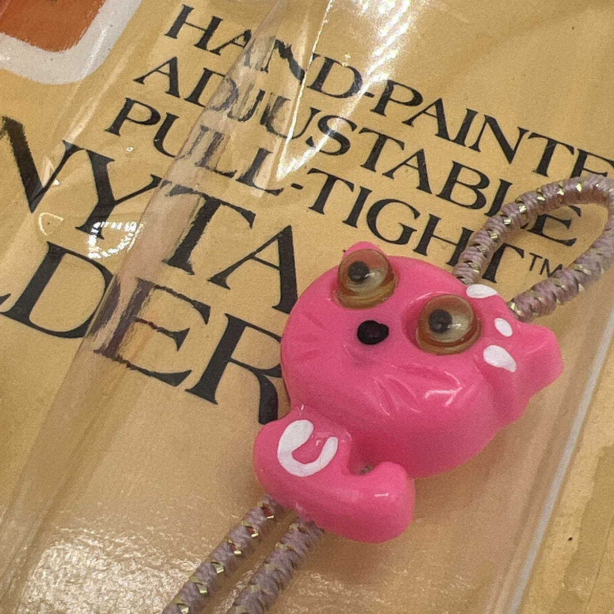 Goody Ponytail Holders Pink Cat Adjustable Pull Tight Vintage 1982