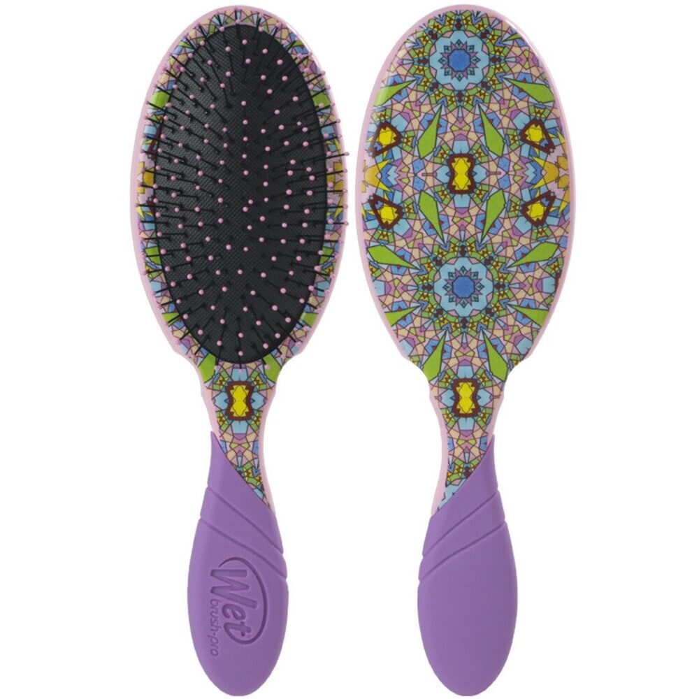 Wet Brush Detangler - Kaleidoscope Dreams Pink Stained Glass Hairbrush