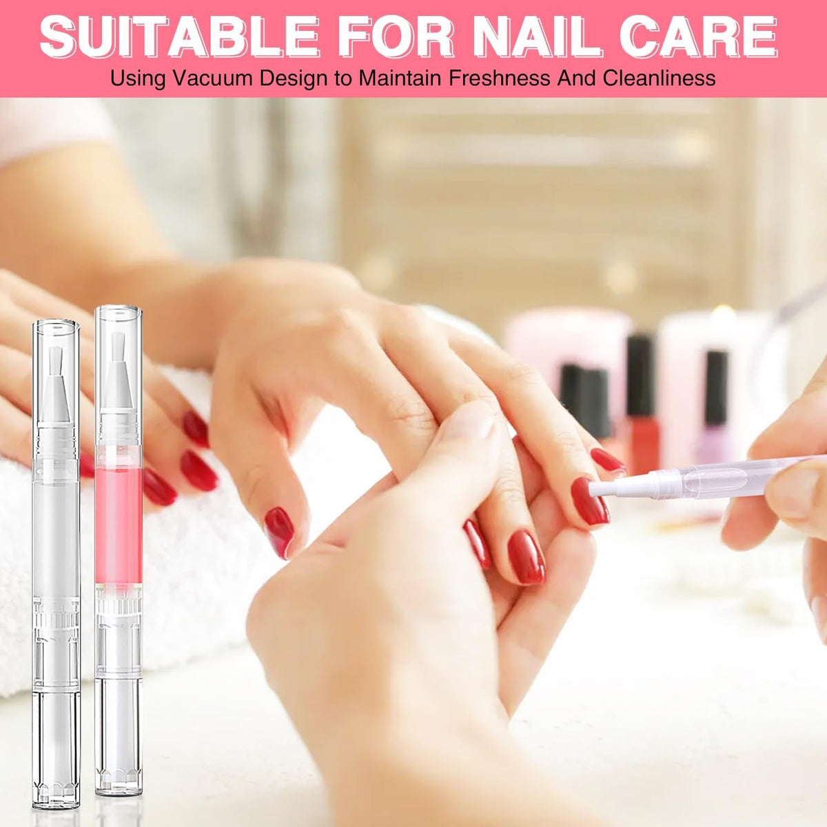 Nail Oil Pen Set 100pcs 3ml Empty Cuticle Oil Twist Pens with Labels