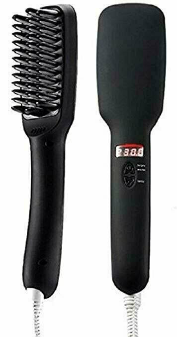 2-in-1 Electric Hair Straightener Brush for Fast & Natural Styling