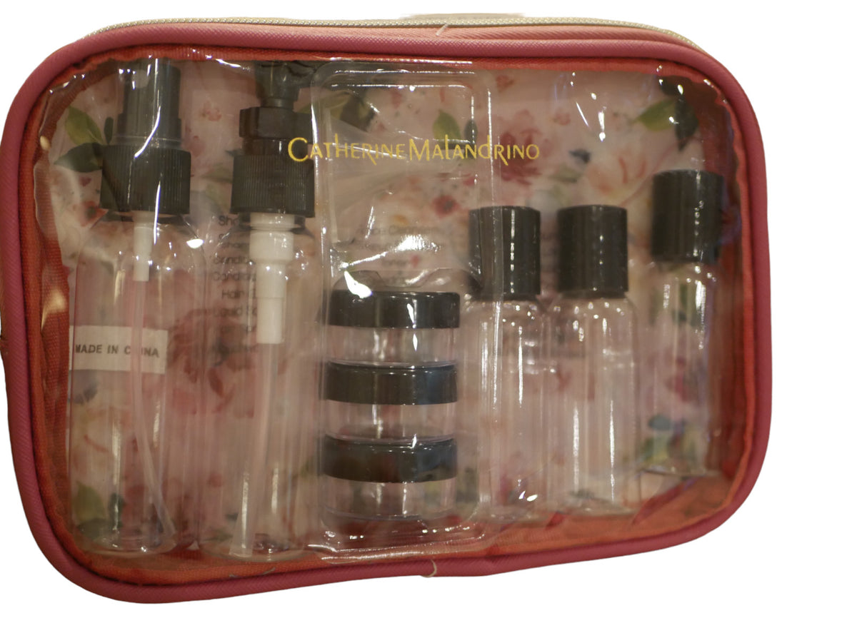 Travel Bottle Set with Case - 11 Reusable TSA-Approved Containers for Cosmetics & Toiletries