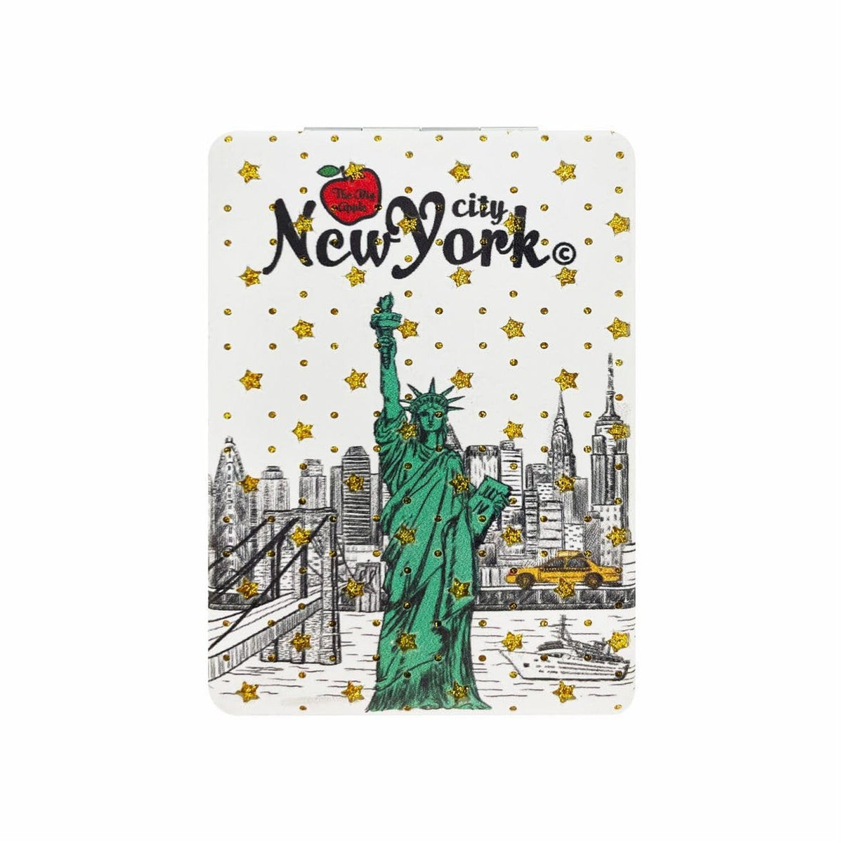 Girls & Women Elegant New York Souvenir Travel Mirror - Compact Hand Mirror