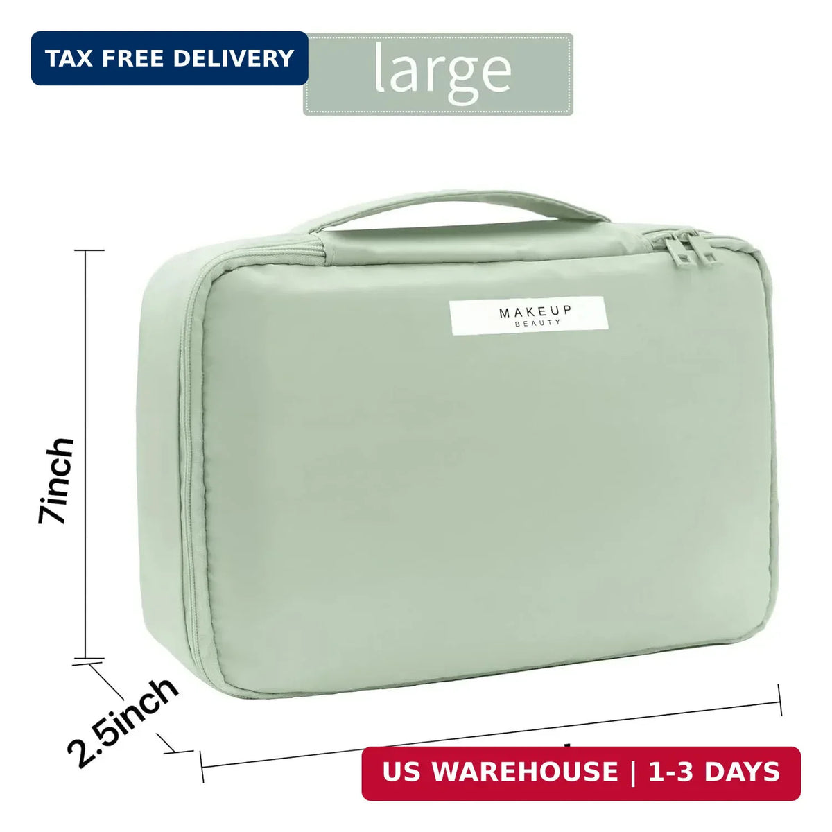 Travel Makeup Bag Set — Large Cosmetic & Toiletry Organizer with 3 Compartments