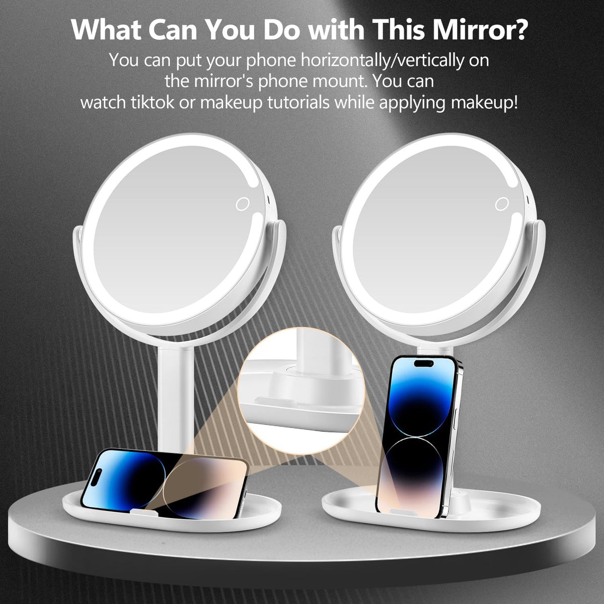 20X Magnifying Makeup Mirror with Lights and Touch Control - Vanity Mirror with 3 Color Modes and LED Illumination