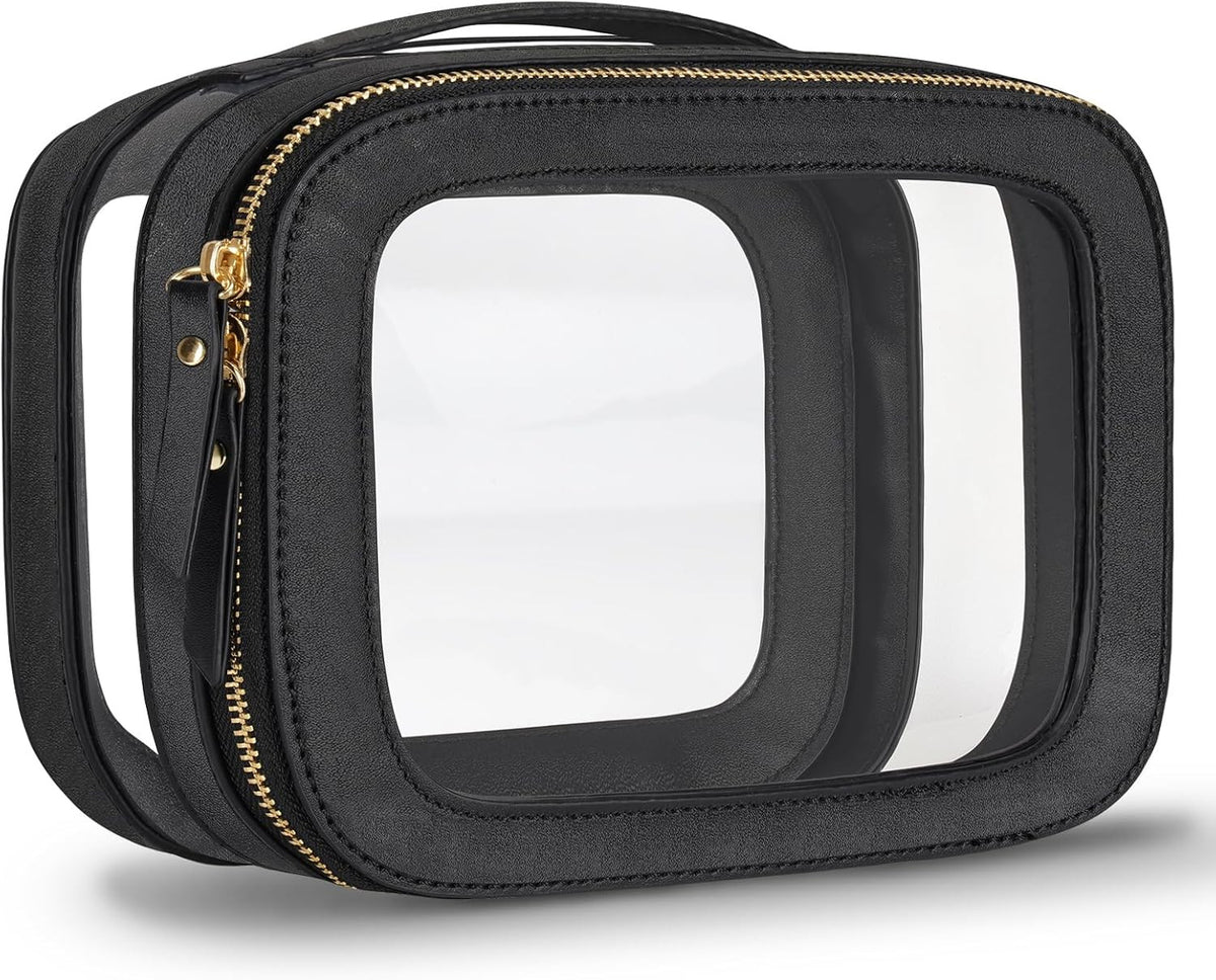 Heavy Duty Clear Travel Makeup Bag - TSA-Approved & Leak-Proof