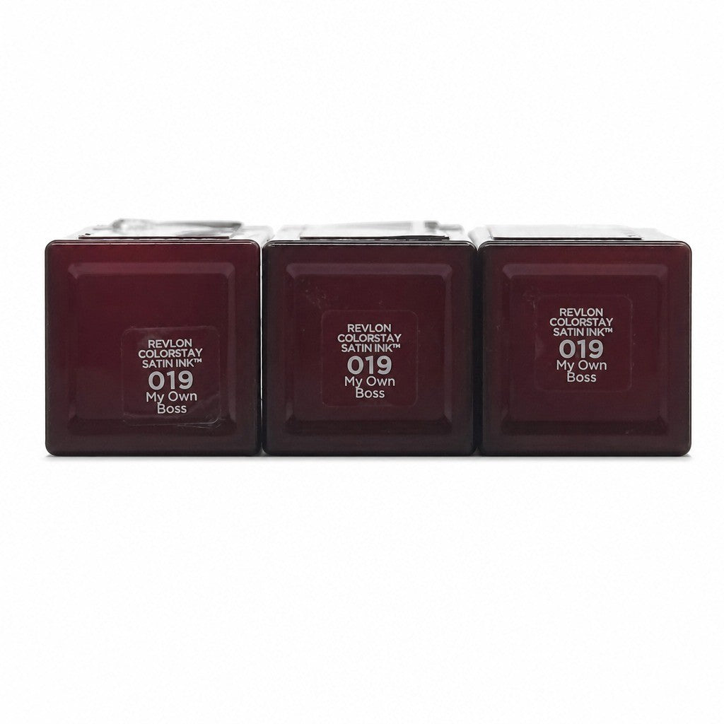 Revlon ColorStay Satin Ink Lipstick 019 My Own Boss Long-Lasting Liquid Lip Color 3 Pack
