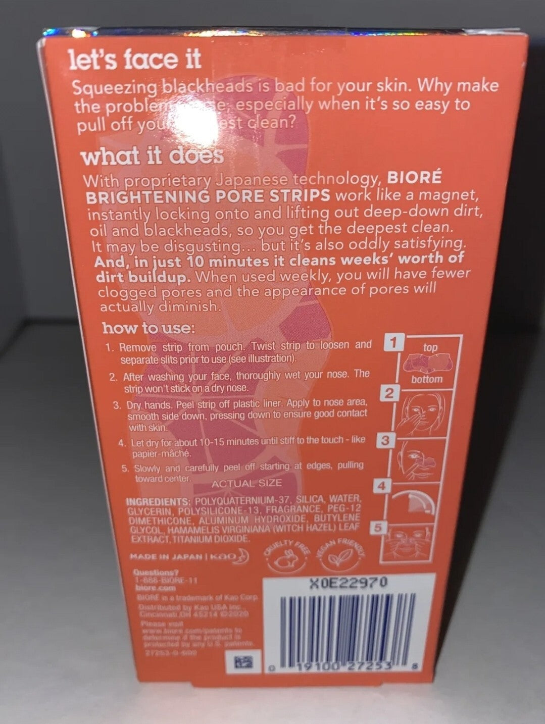 Brightening Pore Strips, Grapefruit + Citrus Essence, 6 Count